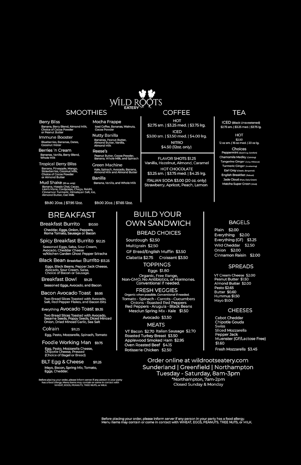 Wild Roots | restaurant | 306 King St, Northampton, MA 01060, USA | 4133413496 OR +1 413-341-3496