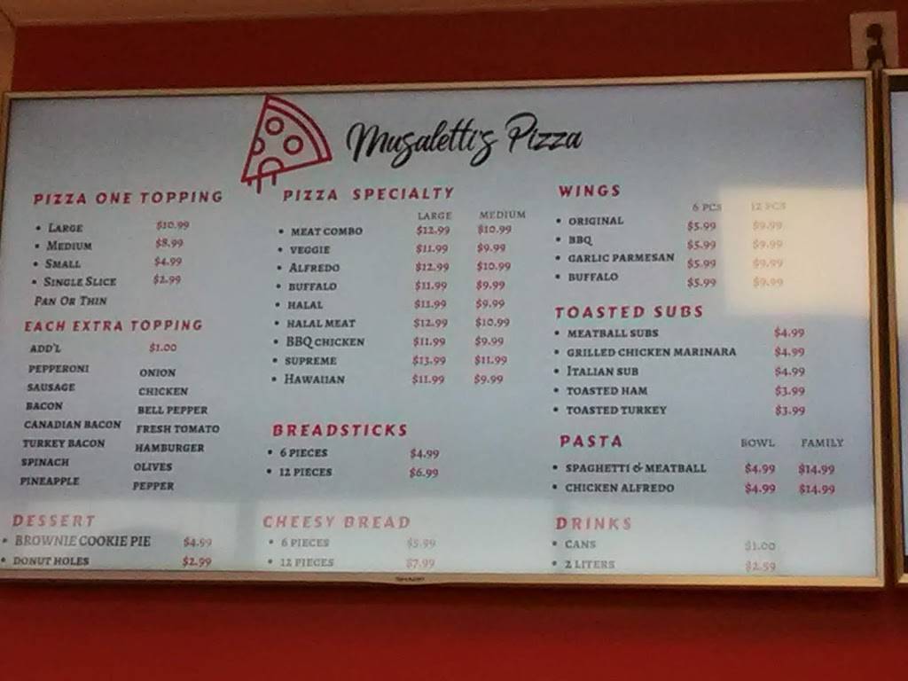 Musalettis Pizza | restaurant | 4807 Independence Ave, Kansas City, MO 64124, USA | 8166051431 OR +1 816-605-1431