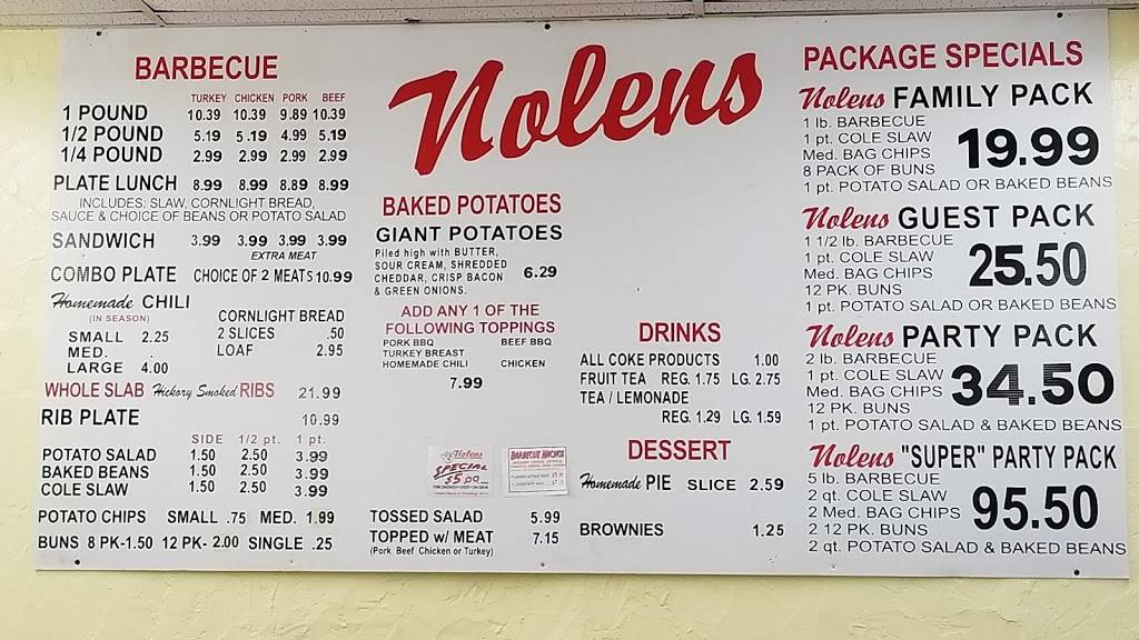 Nolens Barbecue II | restaurant | 100 W 5th St, Columbia, TN 38401, USA | 9314900007 OR +1 931-490-0007