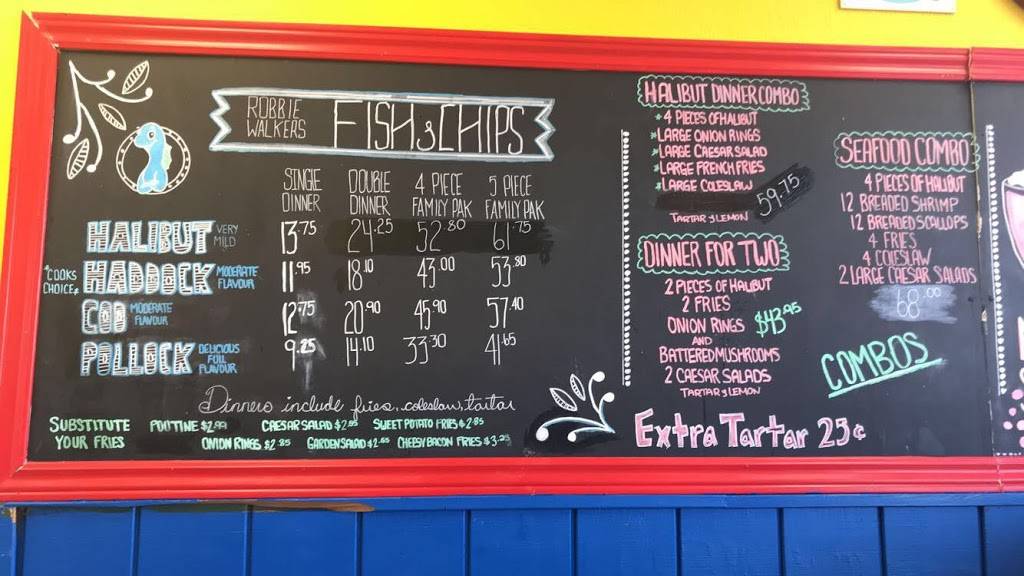 Robbie Walkers Fish & Chips | restaurant | 1225 Wonderland Rd N, London, ON N6G 3S1, Canada | 5196571684 OR +1 519-657-1684