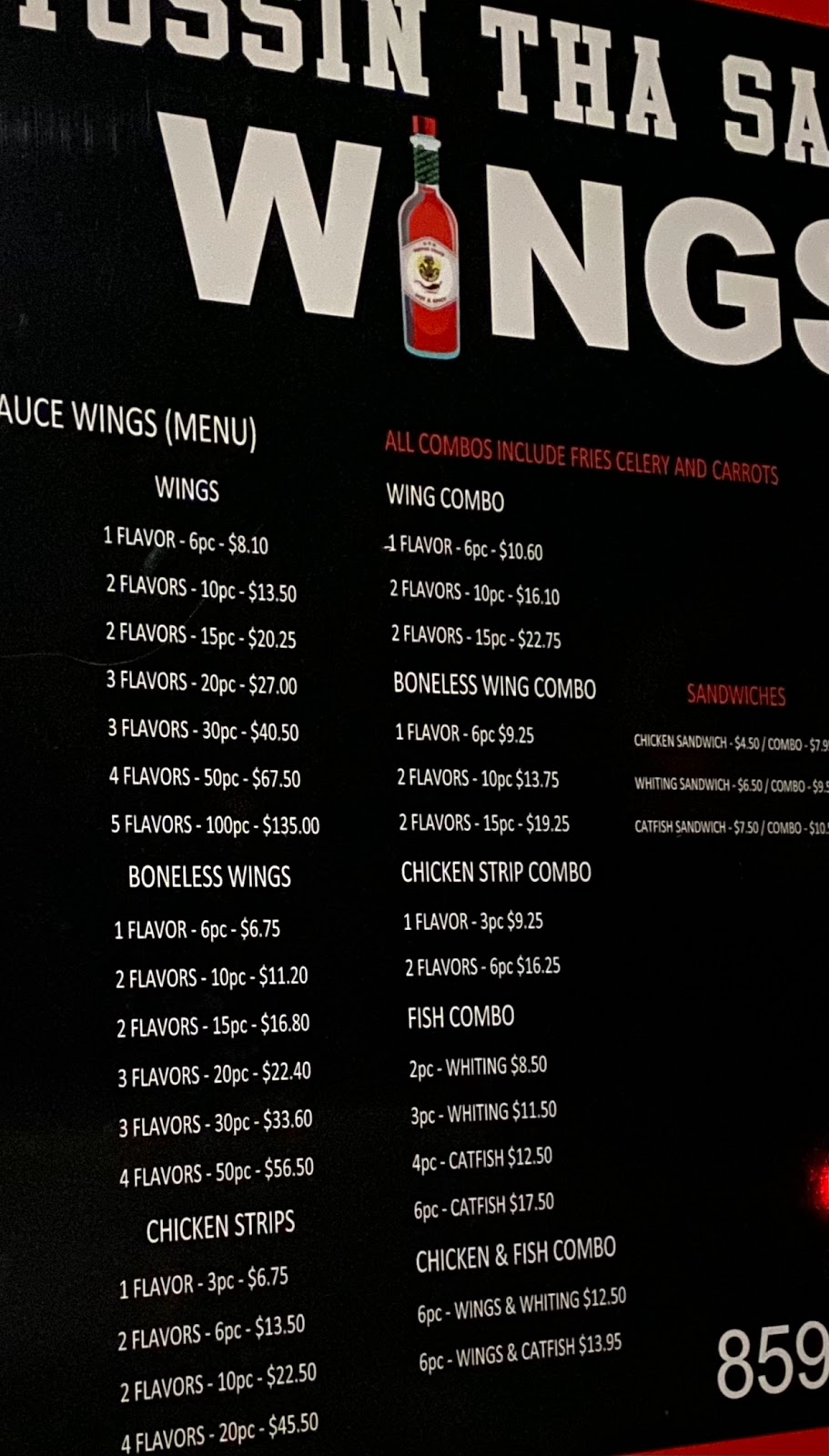 Tossin Tha Sauce Wings LLC | restaurant | 3094 Richmond Rd Suite 180, Lexington, KY 40509, USA | 8593093363 OR +1 859-309-3363