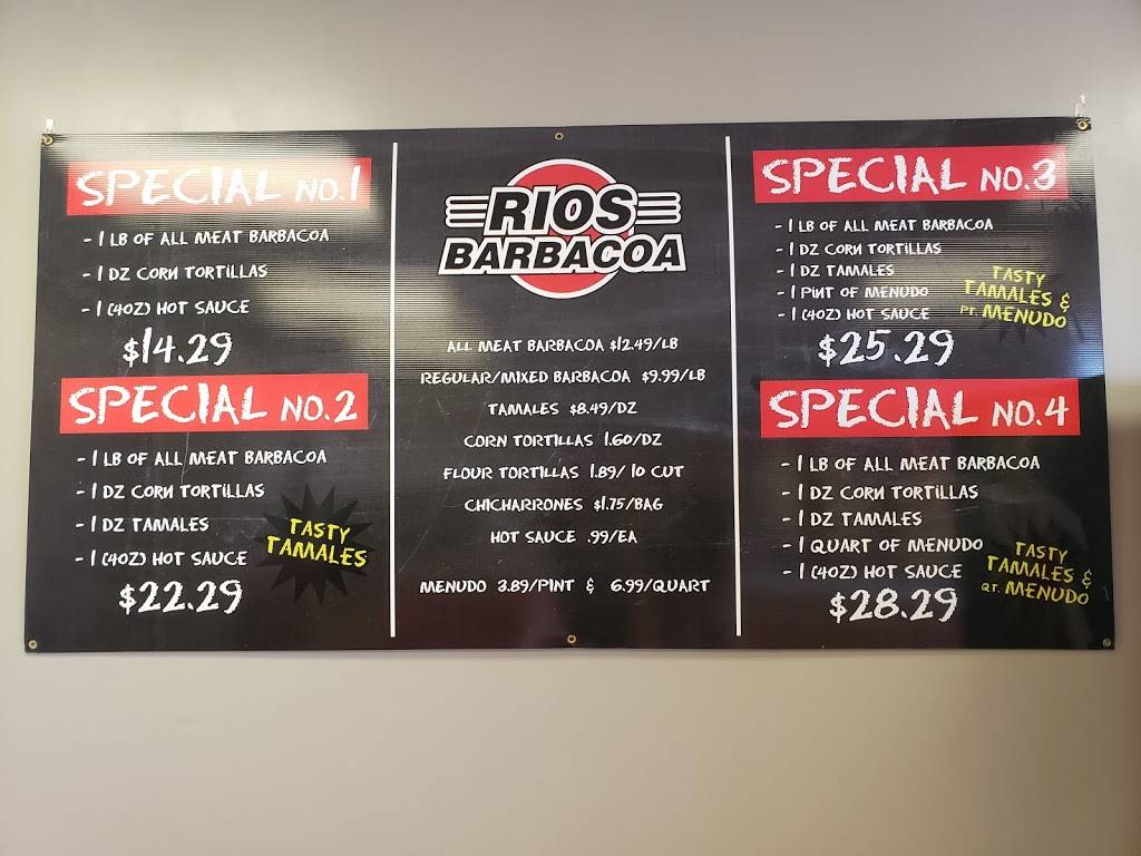 Rios Barbacoa #18 | restaurant | 5745 Evers Rd, San Antonio, TX 78238, USA | 2105623052 OR +1 210-562-3052