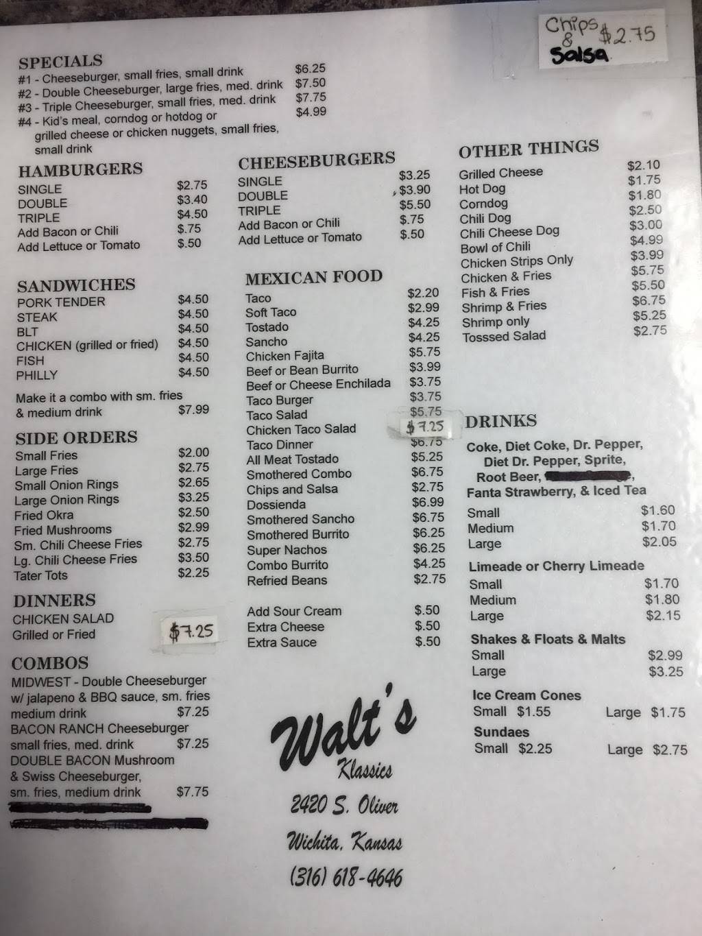 Walts Old Fashioned Hamburgers | restaurant | 2420 Oliver, Wichita, KS 67210, USA | 3166184646 OR +1 316-618-4646