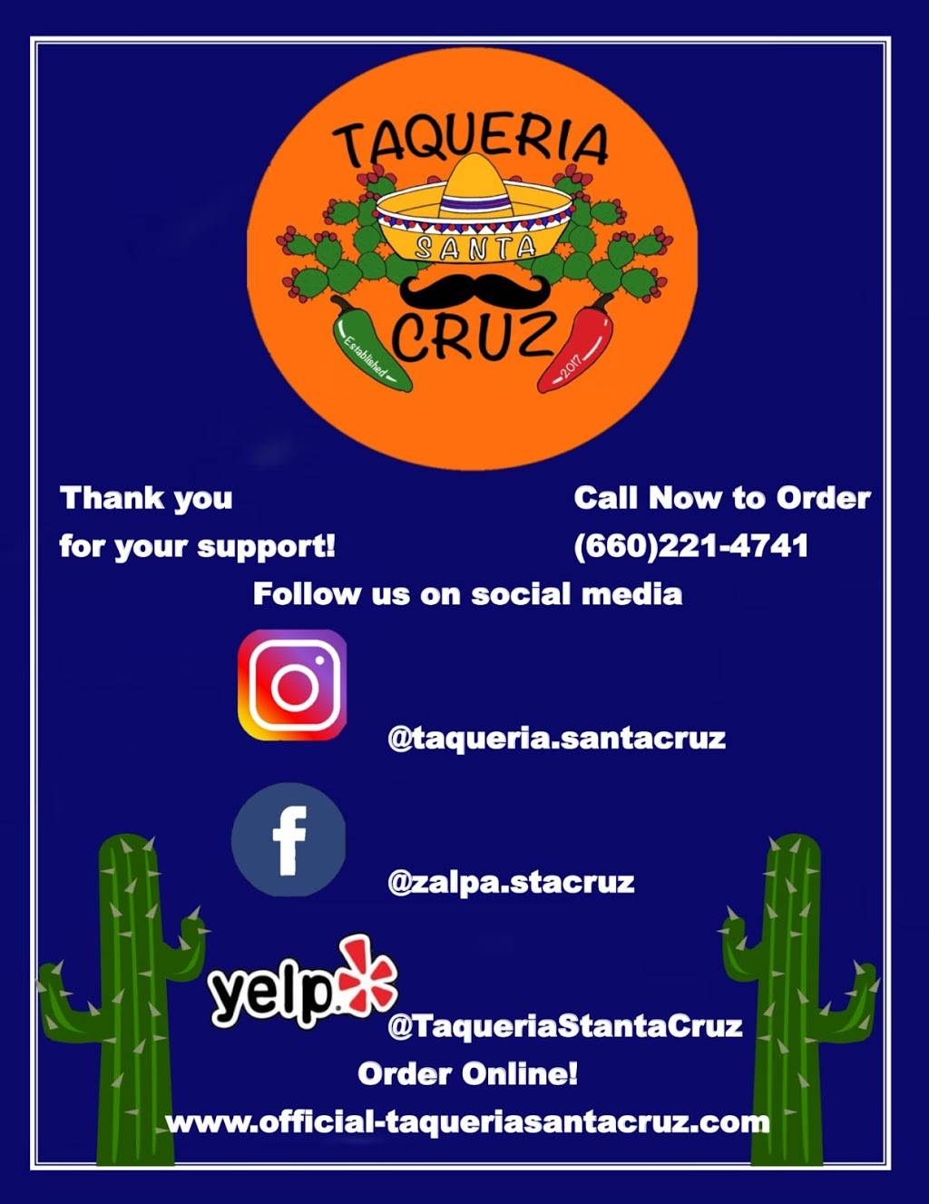 Taqueria Santa Cruz | restaurant | 1629 W Main St, Sedalia, MO 65301, USA | 6602214741 OR +1 660-221-4741