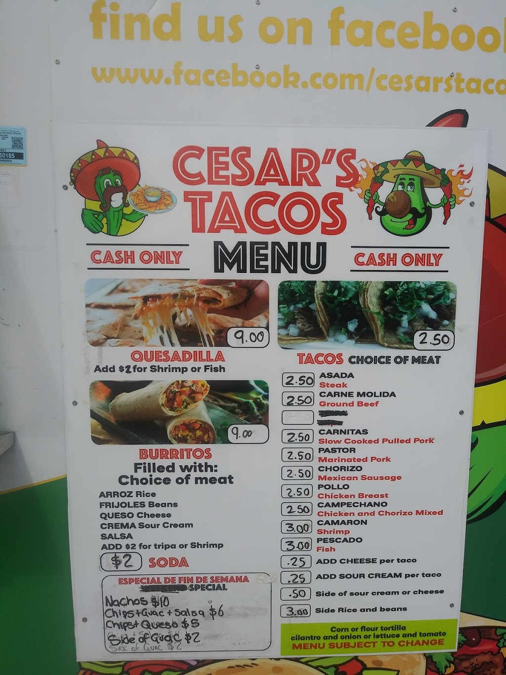 Cesars Tacos 2 | restaurant | 26520 Jones Loop Rd, Punta Gorda, FL 33950, USA | 9414792754 OR +1 941-479-2754