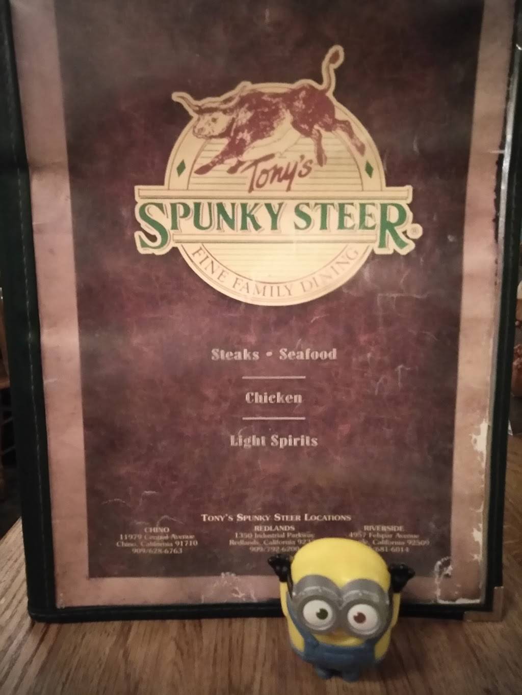 Tonys Spunky Steer | restaurant | 11979 Central Ave, Chino, CA 91710, USA | 9096286763 OR +1 909-628-6763