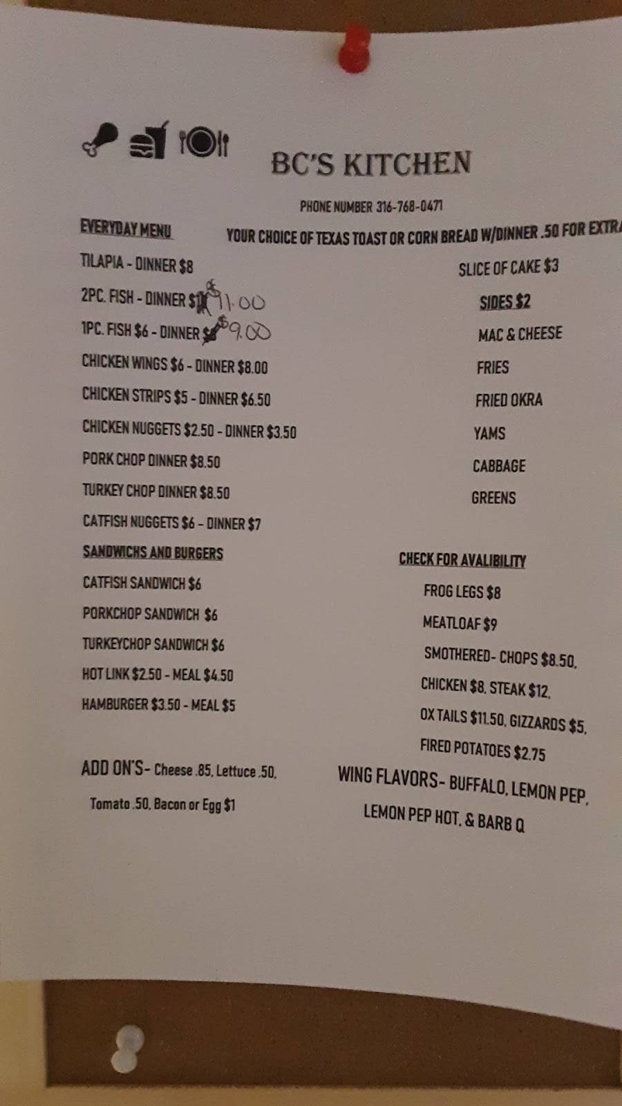 B.Cs kitchen | restaurant | 1412 E 9th St N, Wichita, KS 67214, USA | 3167680471 OR +1 316-768-0471