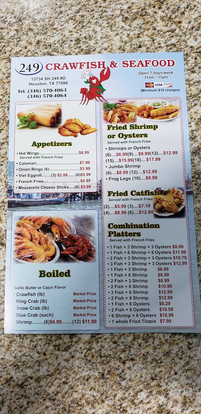 249 Crawfish & Seafood | restaurant | 13734 TX-249 #D, Houston, TX 77086, USA | 3465704063 OR +1 346-570-4063