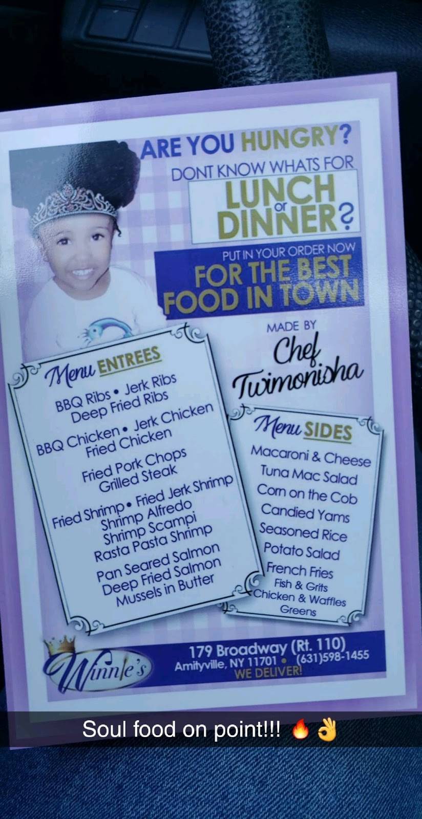 Winnies (Soul Food) | restaurant | 179 Broadway, Amityville, NY 11701, USA | 6315981455 OR +1 631-598-1455