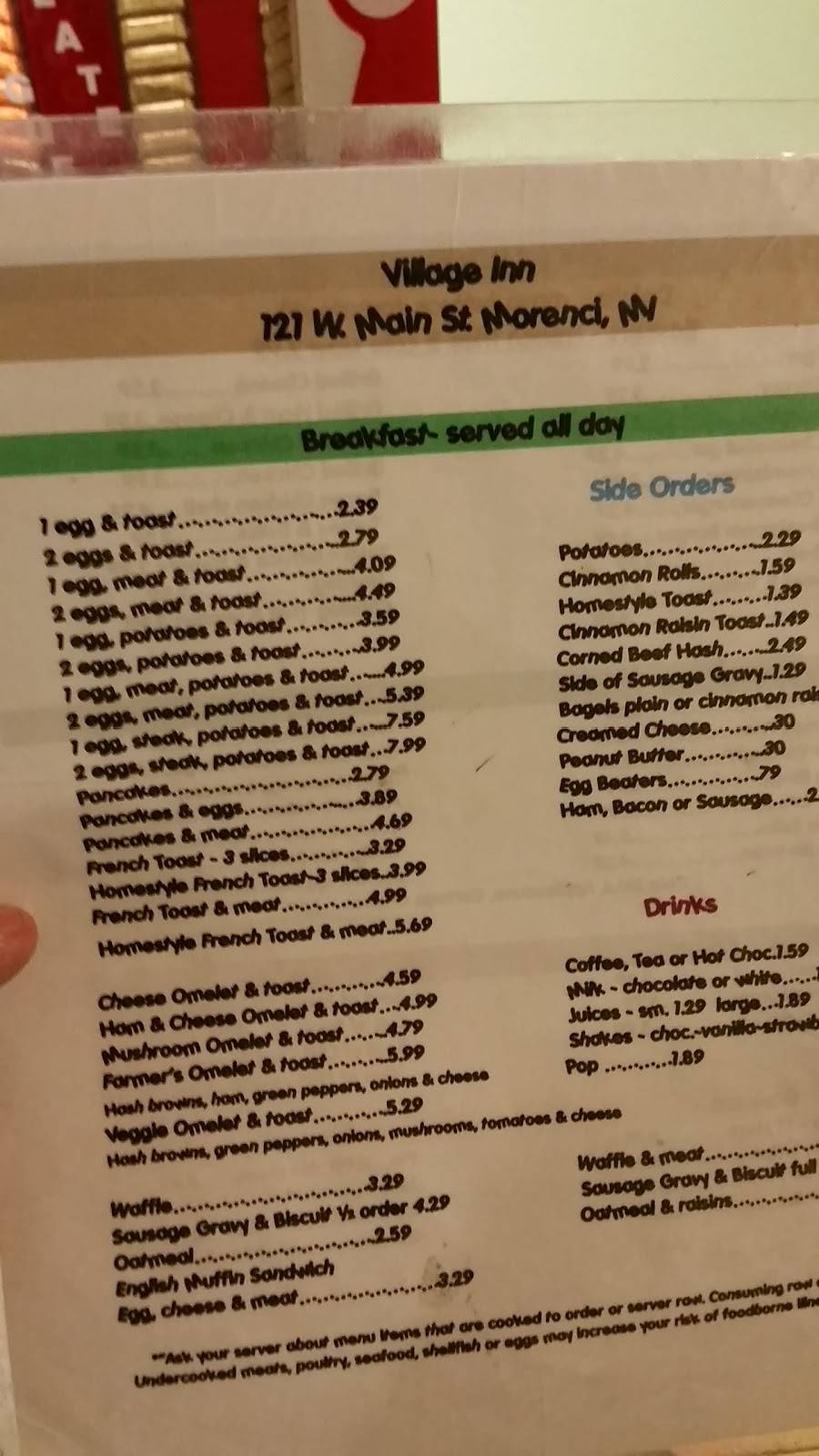 Village Inn | restaurant | 121 W Main St, Morenci, MI 49256, USA | 5174582538 OR +1 517-458-2538