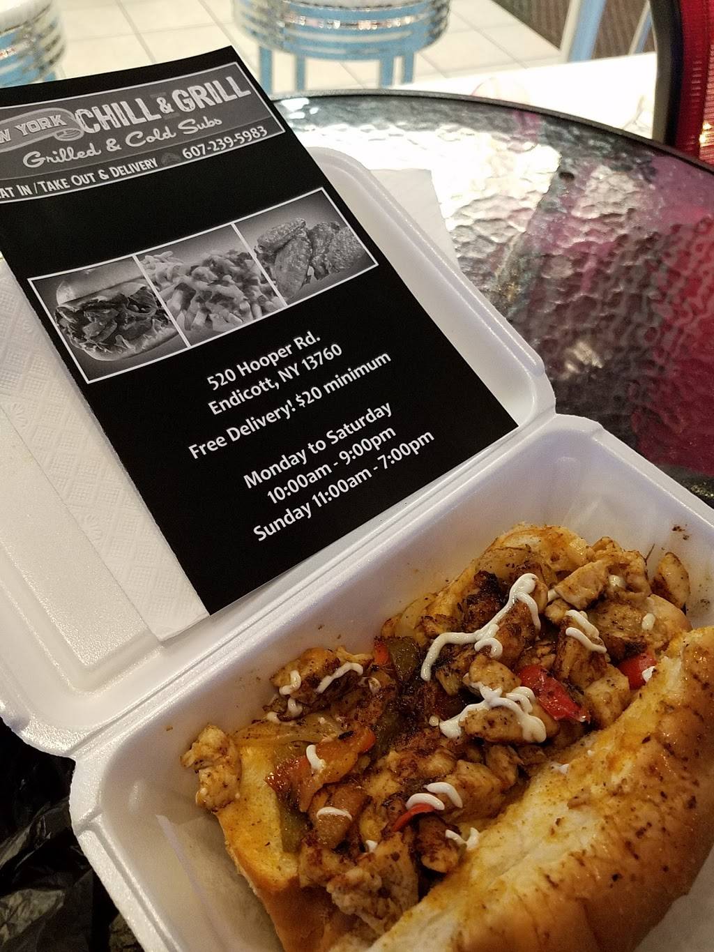 New York Chill And Grill | restaurant | 520 Hooper Rd, Endwell, NY 13760, USA | 6072395983 OR +1 607-239-5983