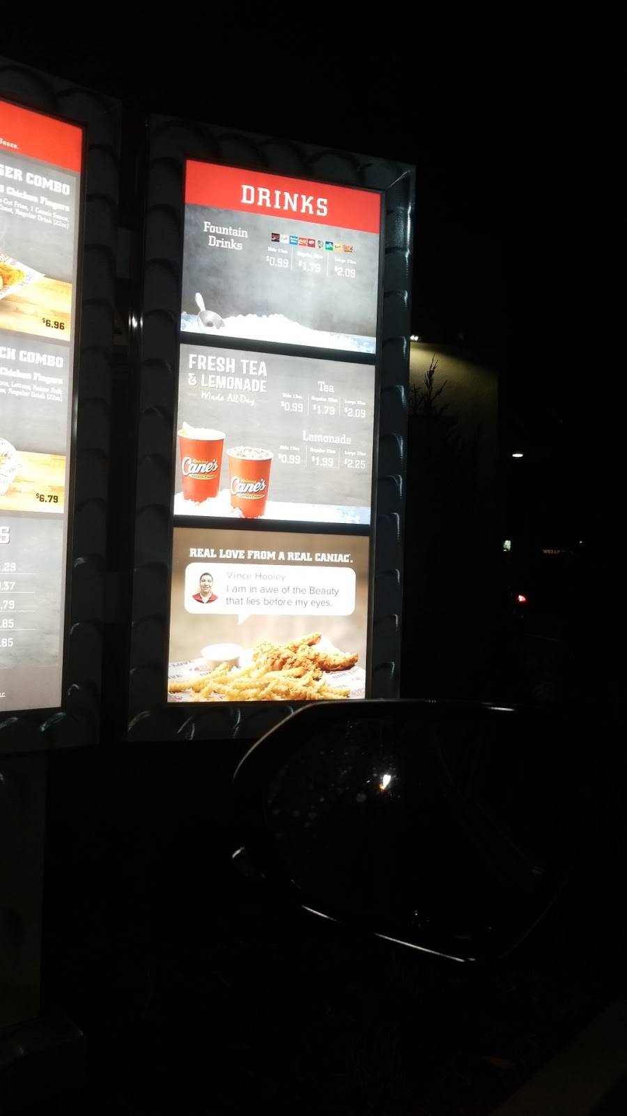 Raising Canes Chicken Fingers | restaurant | 9811 Mission Gorge Rd, Santee, CA 92071, USA | 6194490565 OR +1 619-449-0565