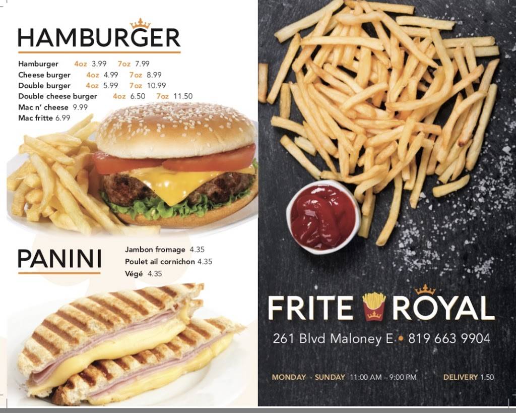 Casse Croute Frite Royal | restaurant | 253 Boulevard Maloney E, Gatineau, QC J8P 1C3, Canada | 8196639904 OR +1 819-663-9904
