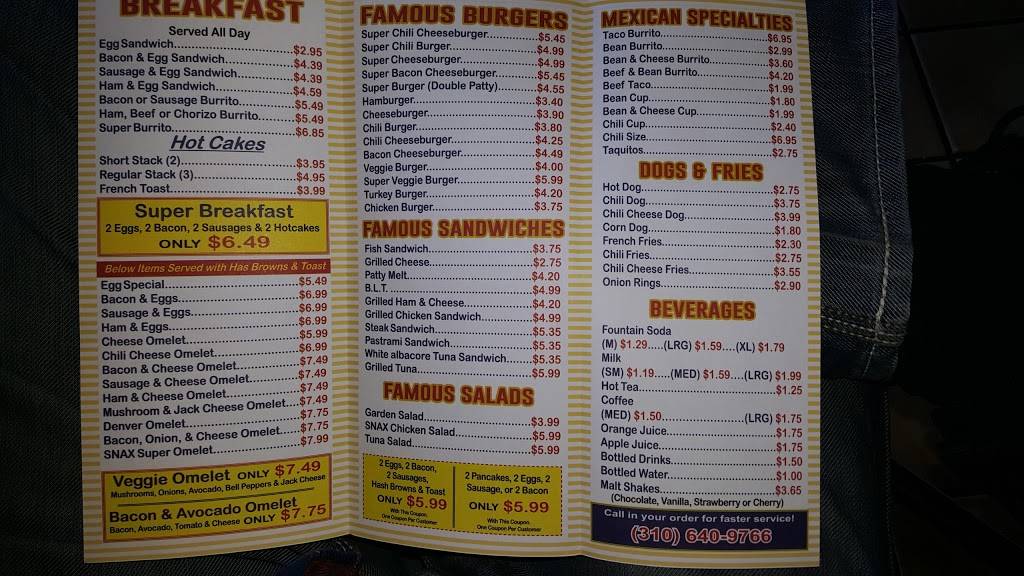 Snax Burgers | restaurant | 202 E Imperial Ave # B, El Segundo, CA 90245, USA | 3106409766 OR +1 310-640-9766