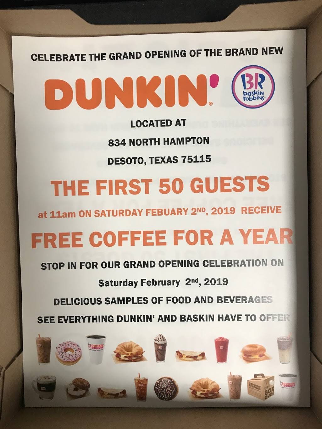 Dunkin Donuts | restaurant | 834 N Hampton Rd, DeSoto, TX 75115, USA | 4697473103 OR +1 469-747-3103