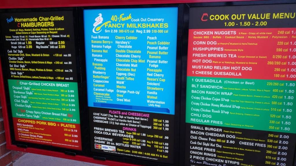 Cook Out | restaurant | 5715 N Sharon Amity Rd, Charlotte, NC 28215, USA | 7045375455 OR +1 704-537-5455