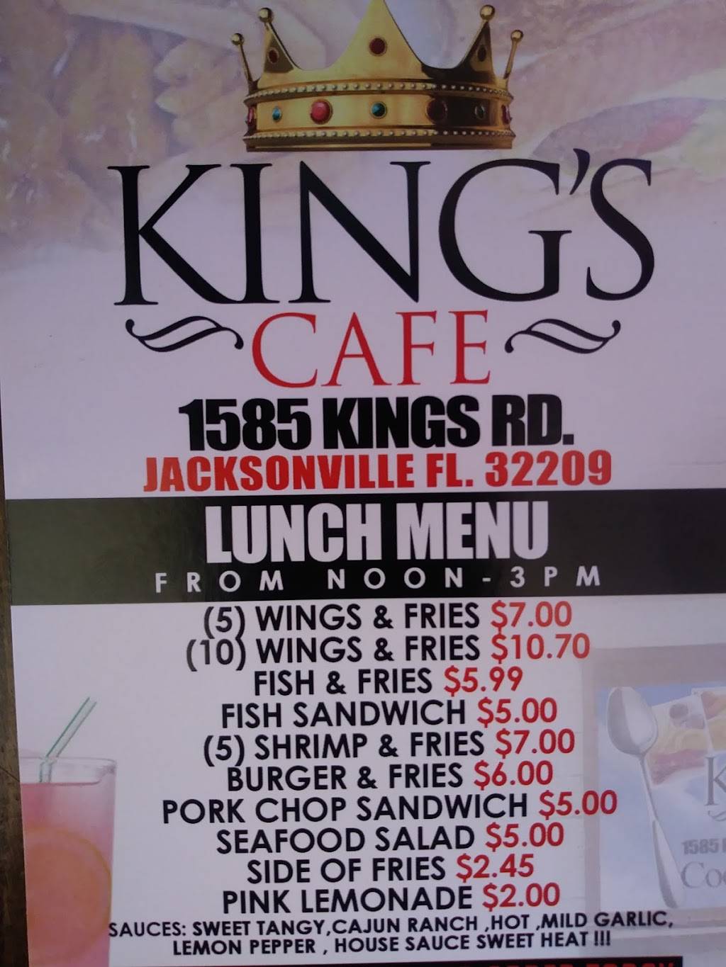 Kings Cafe | restaurant | 1585 Kings Rd, Jacksonville, FL 32209, USA | 9046479092 OR +1 904-647-9092