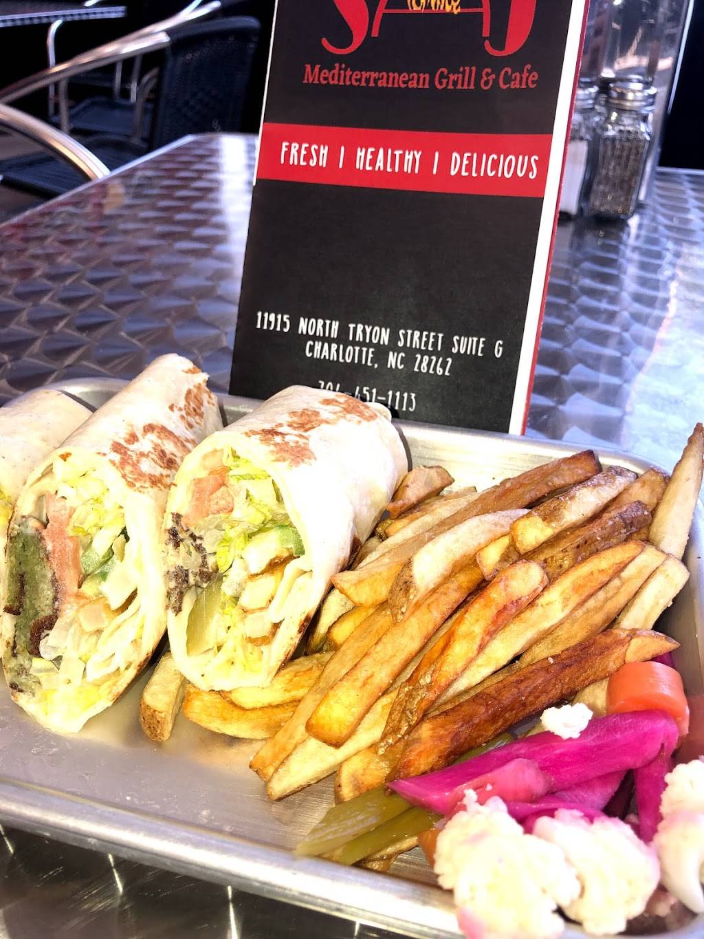Saj Grill and Cafe | restaurant | 11915 N Tryon St Suite G, Charlotte, NC 28262, USA | 7044511113 OR +1 704-451-1113