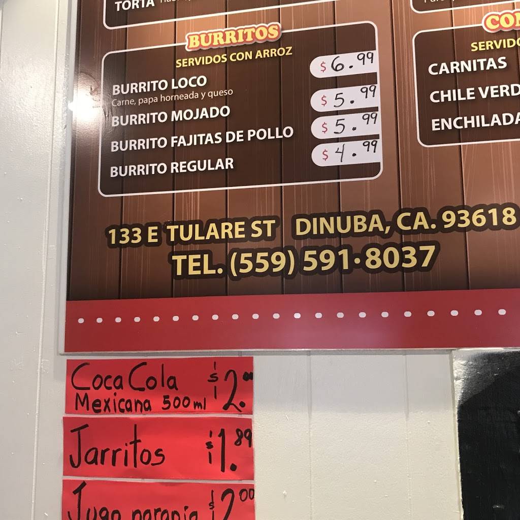 El Burrito Loco | restaurant | 133 W Tulare St, Dinuba, CA 93618, USA | 5595918037 OR +1 559-591-8037