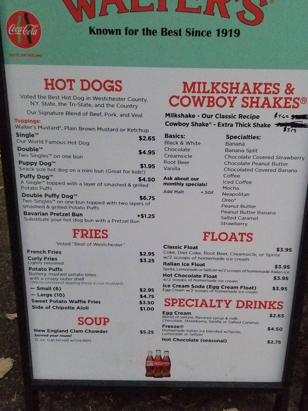 Walters Hot Dogs | restaurant | 186 Mamaroneck Ave, White Plains, NY 10601, USA | 9143979406 OR +1 914-397-9406