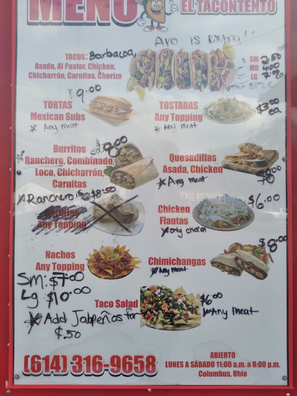 El Tacontento | restaurant | 727 E Weber Rd, Columbus, OH 43211, USA | 6143169658 OR +1 614-316-9658