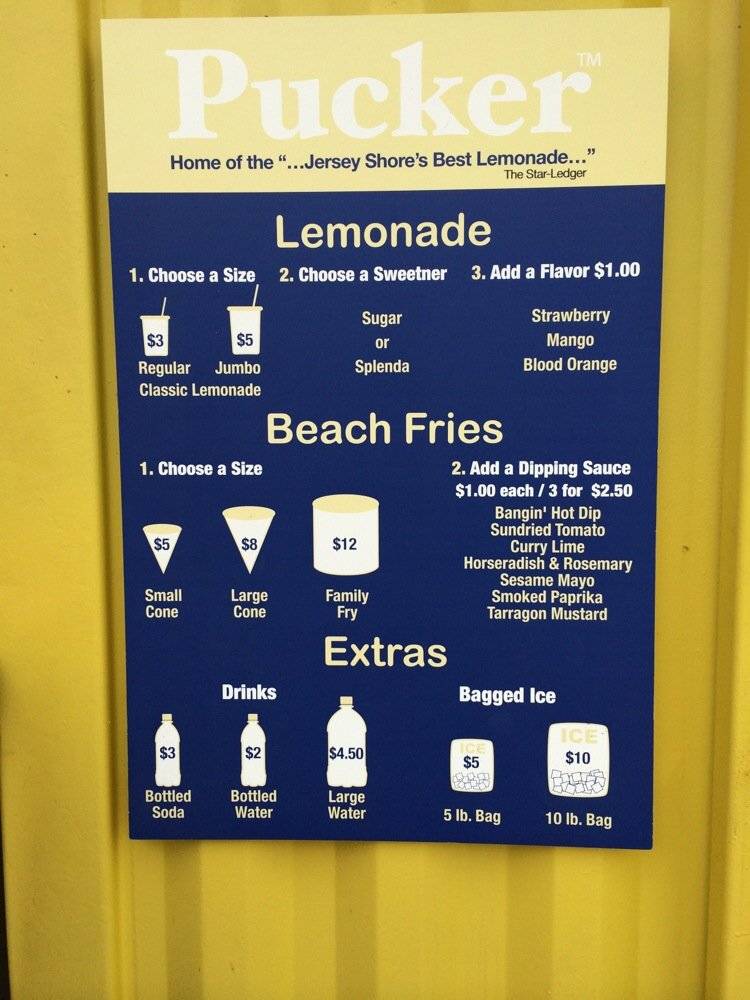 Pucker Lemonade & Beach Fries | restaurant | 1150 Ocean Ave, Asbury Park, NJ 07712, USA | 7326706590 OR +1 732-670-6590