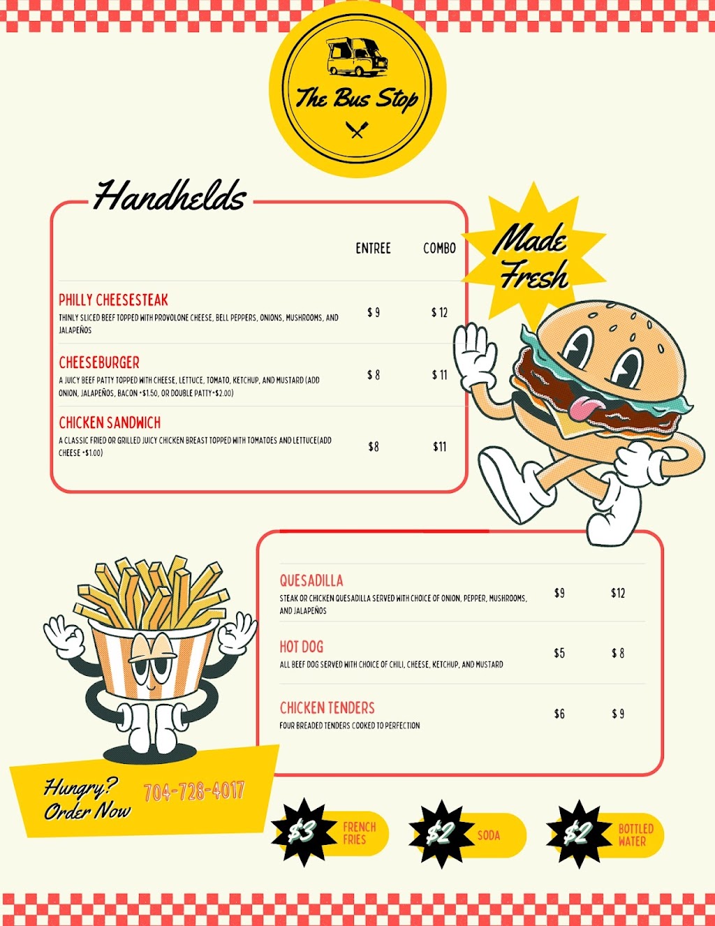 The Bus Stop | meal takeaway | 174 W Plaza Dr, Mooresville, NC 28117, USA | 7047284017 OR +1 704-728-4017