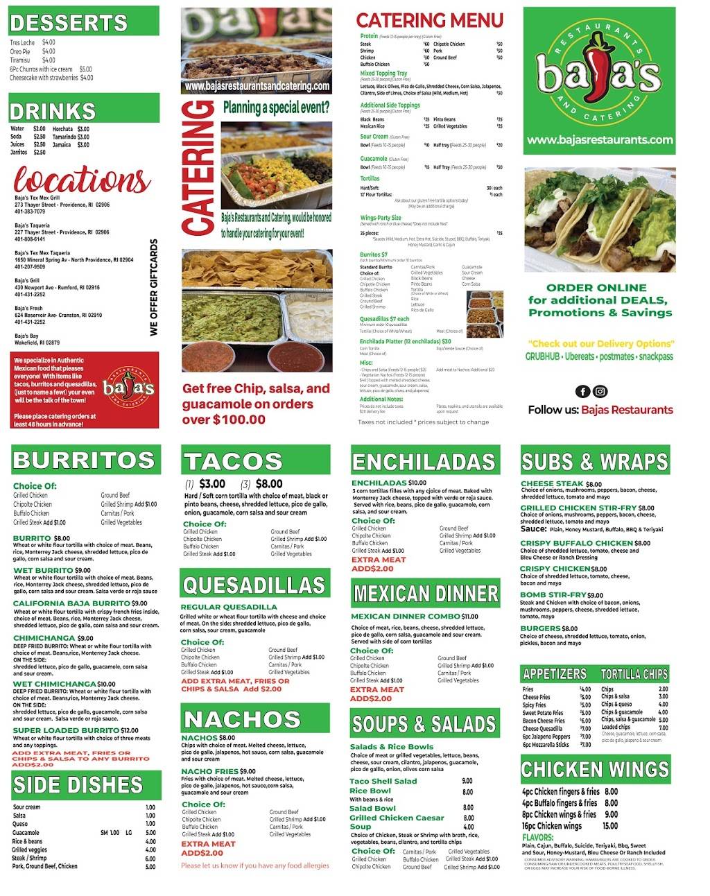 Fresh Bajas Mexican Grill | restaurant | 600 Kingstown Rd, Wakefield, RI 02879, USA | 4015157077 OR +1 401-515-7077