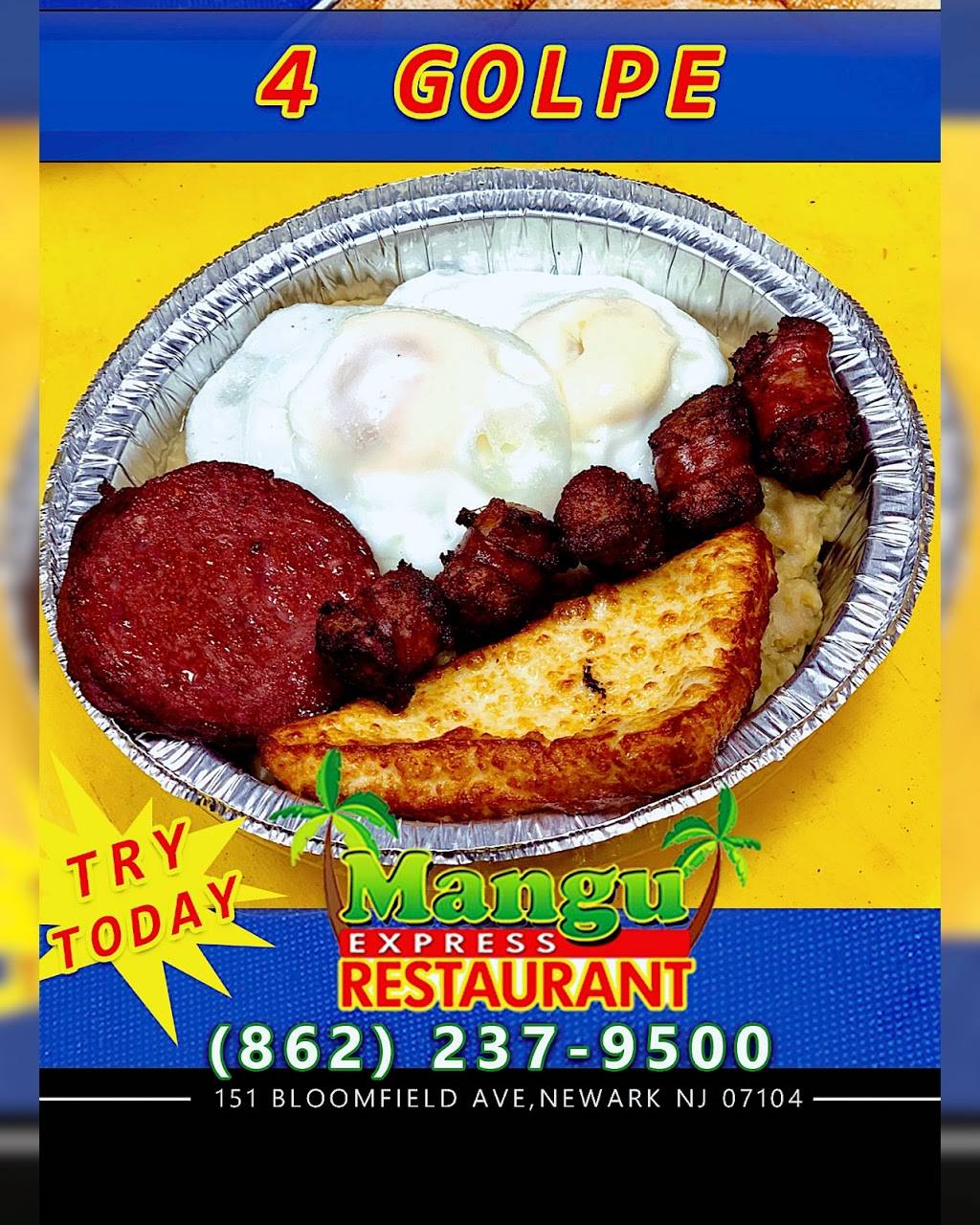 El Mangu Express Restaurant | restaurant | 151 Bloomfield Ave, Newark, NJ 07104, USA | 8622379500 OR +1 862-237-9500