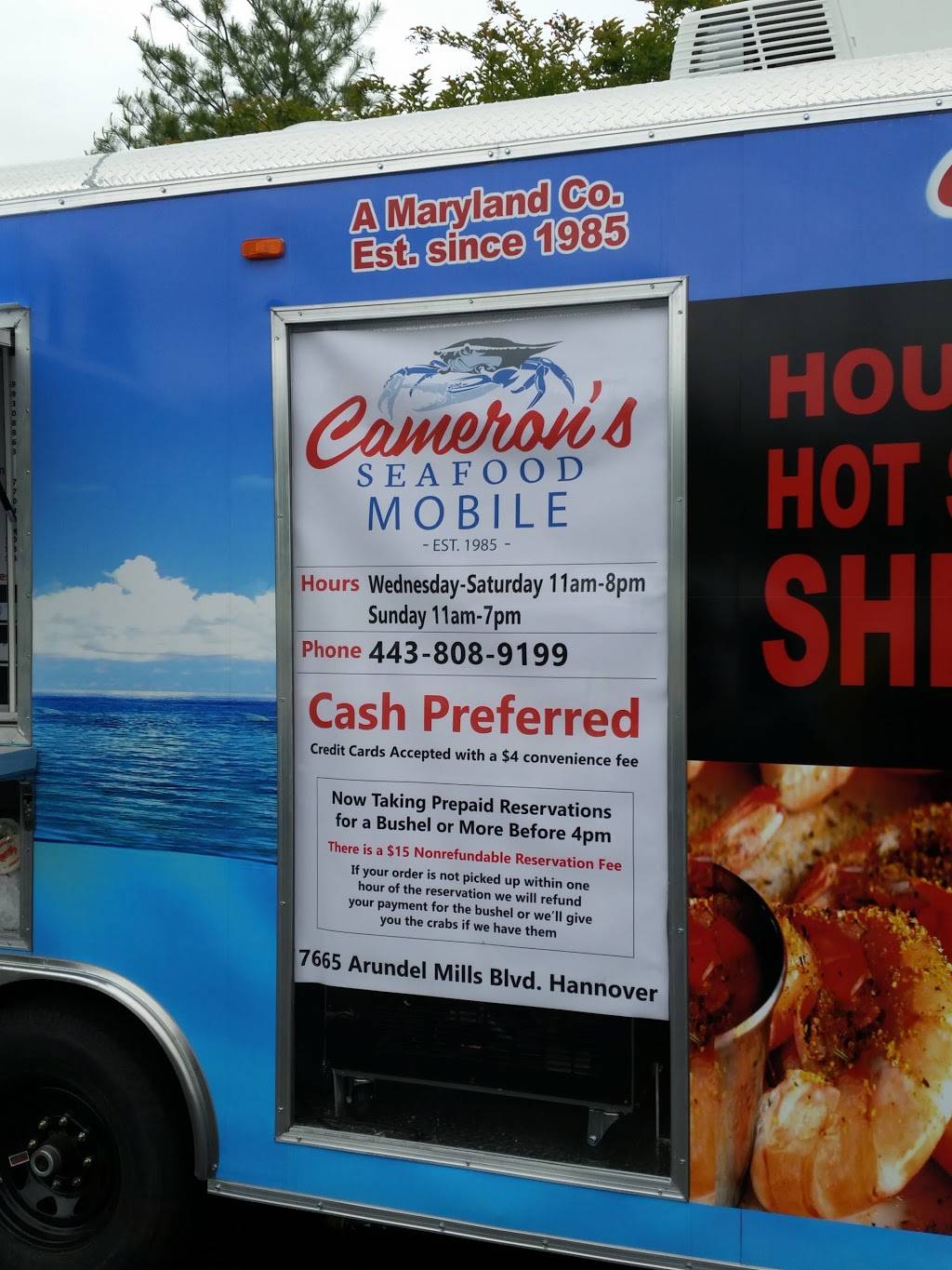 Camerons Mobile Seafood - Arundel Mills | restaurant | 7671 Arundel Mills Cir, Hanover, MD 21076, USA | 4435357379 OR +1 443-535-7379