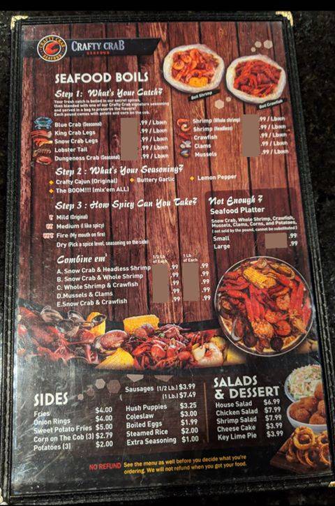 Crafty Crab | restaurant | 8606 Liberty Rd, Randallstown, MD 21133, USA | 4107018883 OR +1 410-701-8883