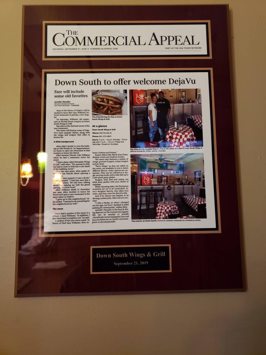 Down South Wings & Grill | restaurant | 936 Florida St, Memphis, TN 38106, USA | 9012758831 OR +1 901-275-8831