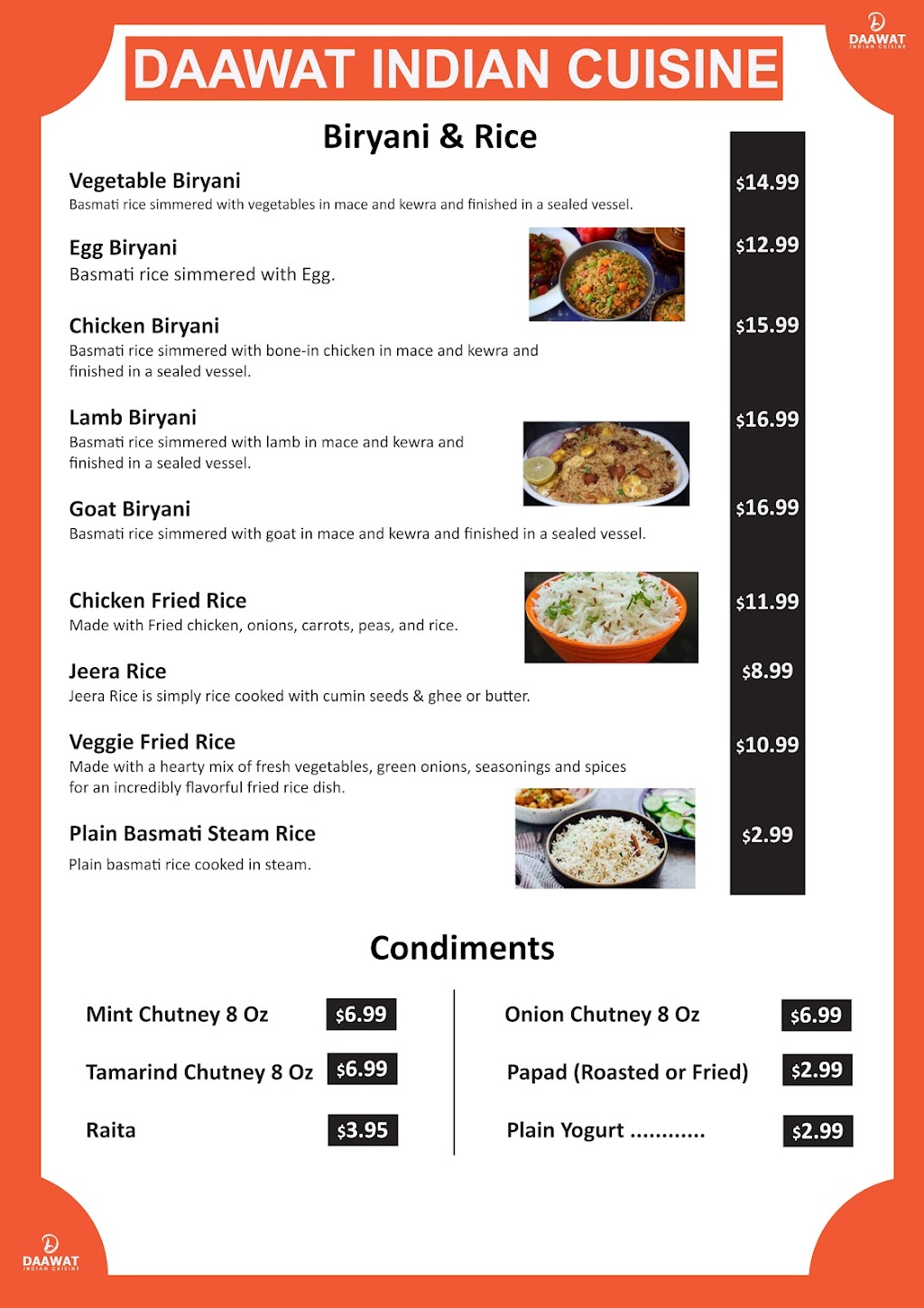 Daawat Indian Cuisine | restaurant | 6542 Hayden Run Rd suite 1, Hilliard, OH 43026, USA | 6143193785 OR +1 614-319-3785