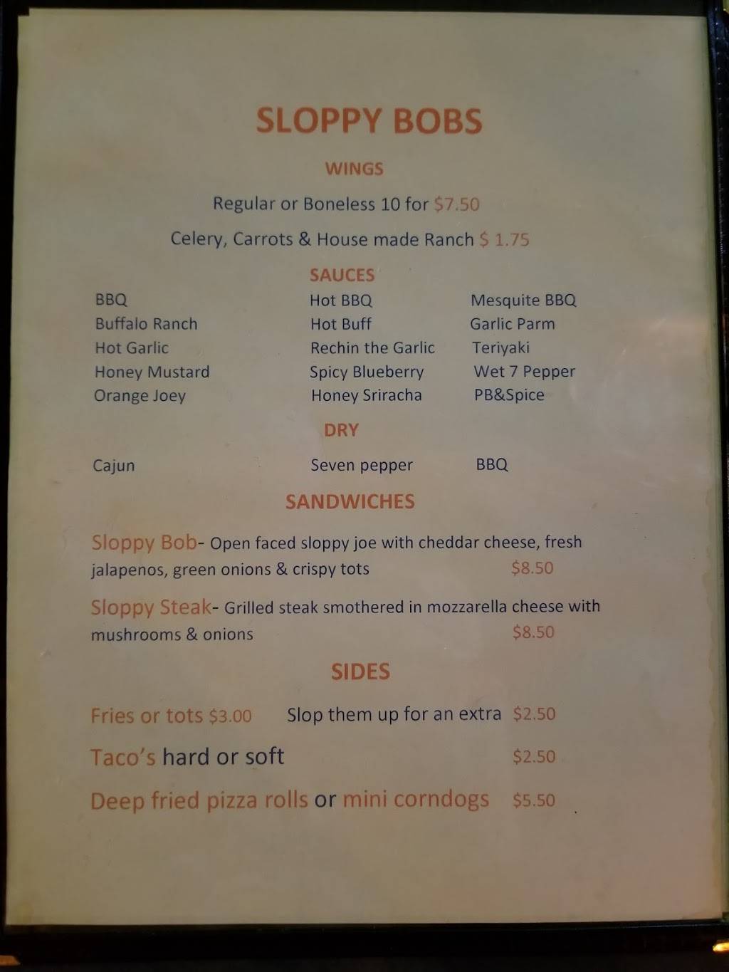 Sloppy Bobs | restaurant | 5994 State Rd, Parma, OH 44134, USA | 4403404315 OR +1 440-340-4315