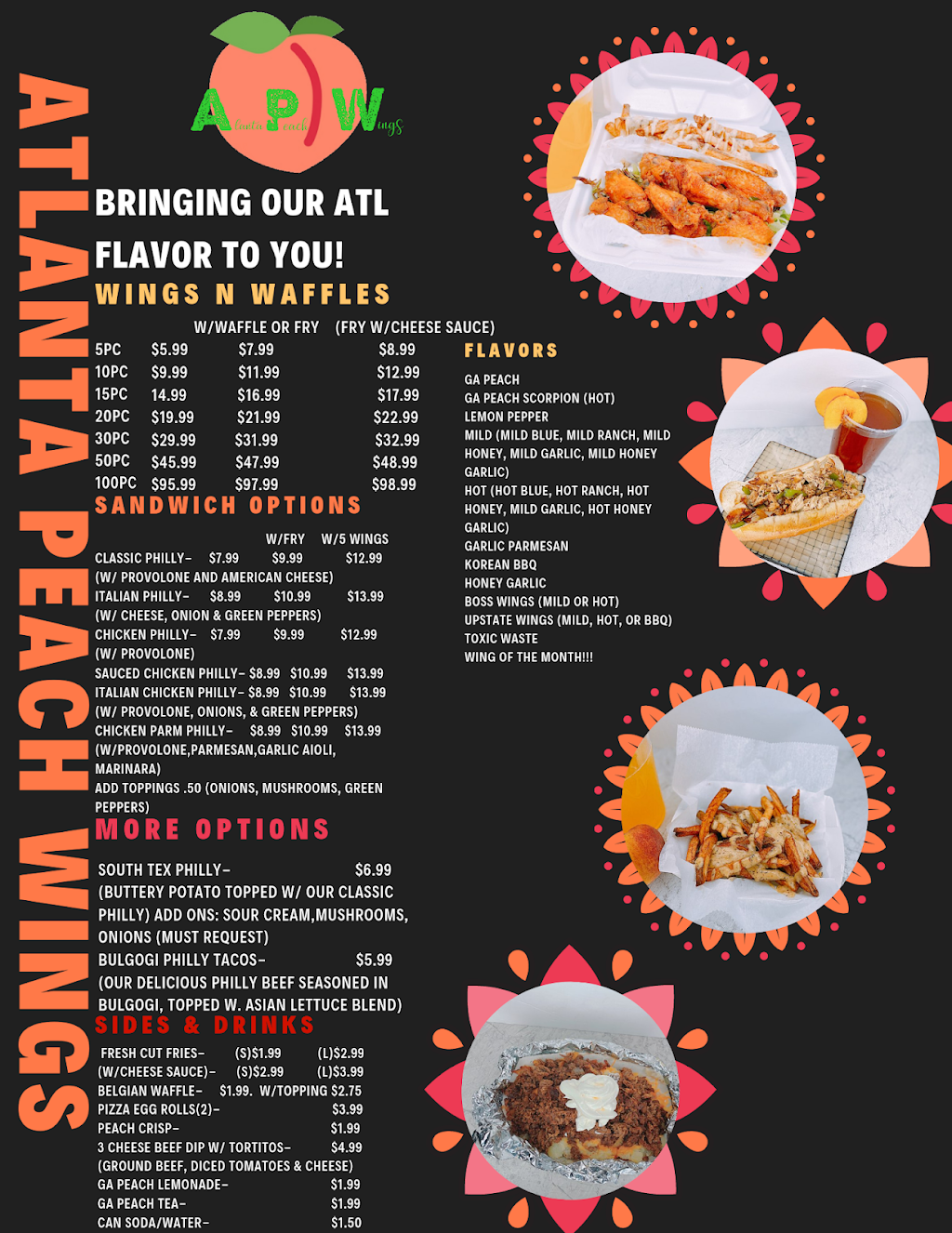Atlanta Peach Wings | meal takeaway | 7095 S US 17-92, Fern Park, FL 32718, USA | 4073377700 OR +1 407-337-7700