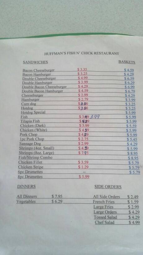 Huffmans Fish N Chick | restaurant | 1305 Bedford Ave, North, SC 29112, USA | 8032472119 OR +1 803-247-2119