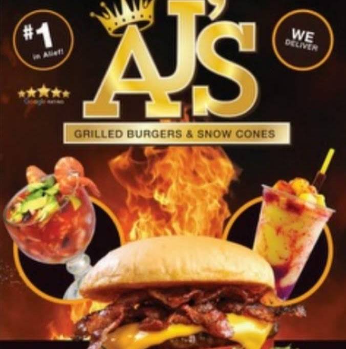 AJs Grilled Burgers and Snowcones | restaurant | 11845 Bissonnet St, Houston, TX 77099, USA | 2819888888 OR +1 281-988-8888