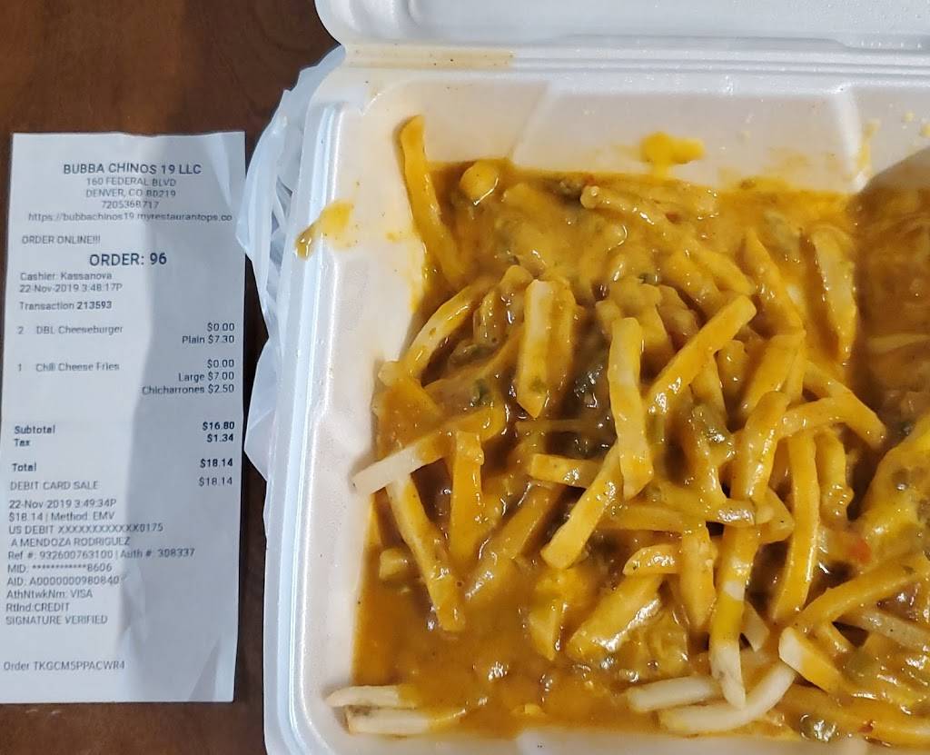 Bubba Chinos 19 | restaurant | 160 Federal Blvd, Denver, CO 80219, USA | 7205368717 OR +1 720-536-8717