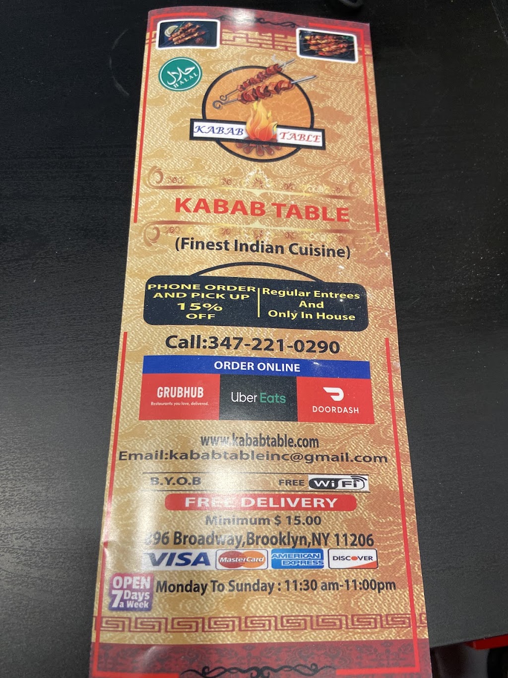 Kabab Table | restaurant | 896 Broadway, Brooklyn, NY 11206, USA | 3472210290 OR +1 347-221-0290