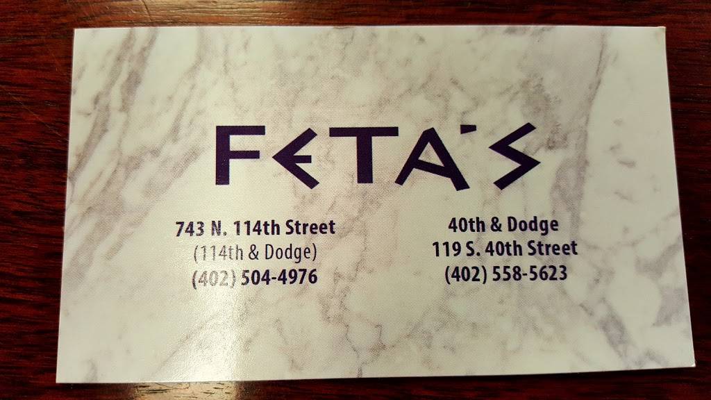 Fetas Greek Restaurant | restaurant | 743 N 114th St, Omaha, NE 68154, USA | 4025044976 OR +1 402-504-4976