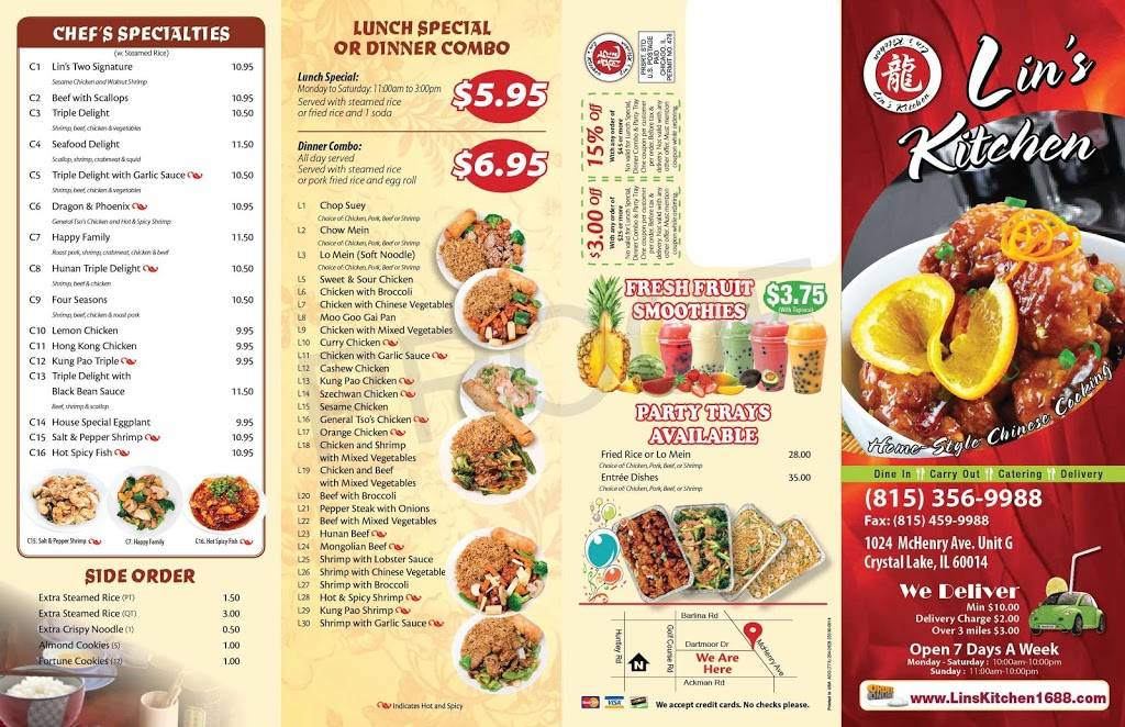 Lins Kitchen | restaurant | 1024 McHenry Ave G, Crystal Lake, IL 60014, USA | 8153569988 OR +1 815-356-9988