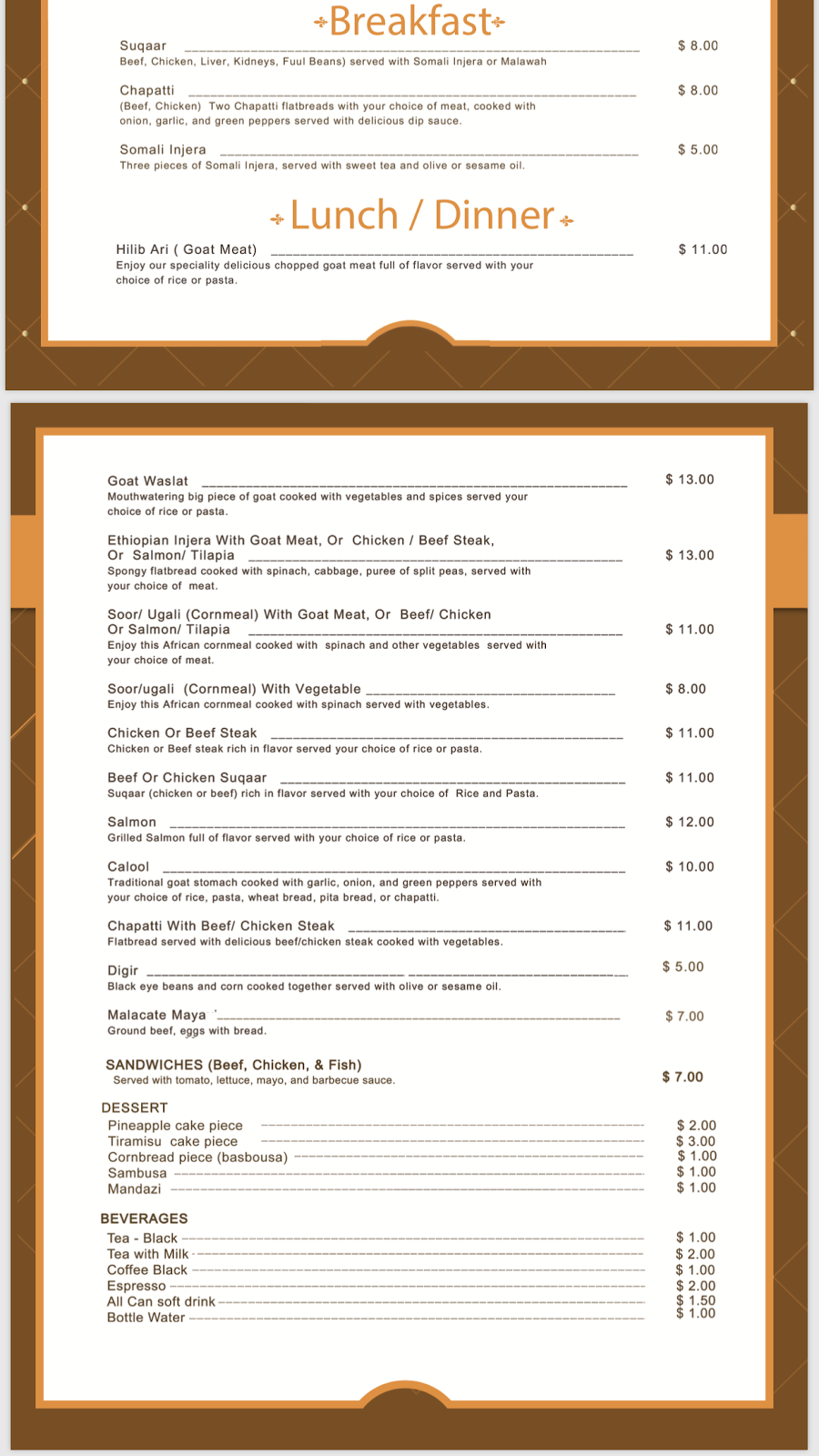 Safari Somali Cuisine | restaurant | 6319 N Ridge Ave, Chicago, IL 60660, USA | 7739617401 OR +1 773-961-7401