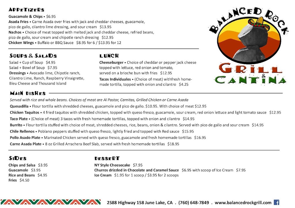 Balanced Rock Grill & Cantina | restaurant | 2588 CA-158, June Lake, CA 93529, USA | 7606487849 OR +1 760-648-7849