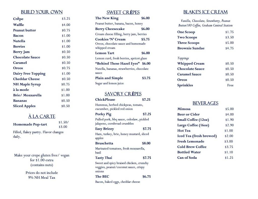 The Crêpe Escape | restaurant | 138 N Main St, Concord, NH 03301, USA | 6038568375 OR +1 603-856-8375