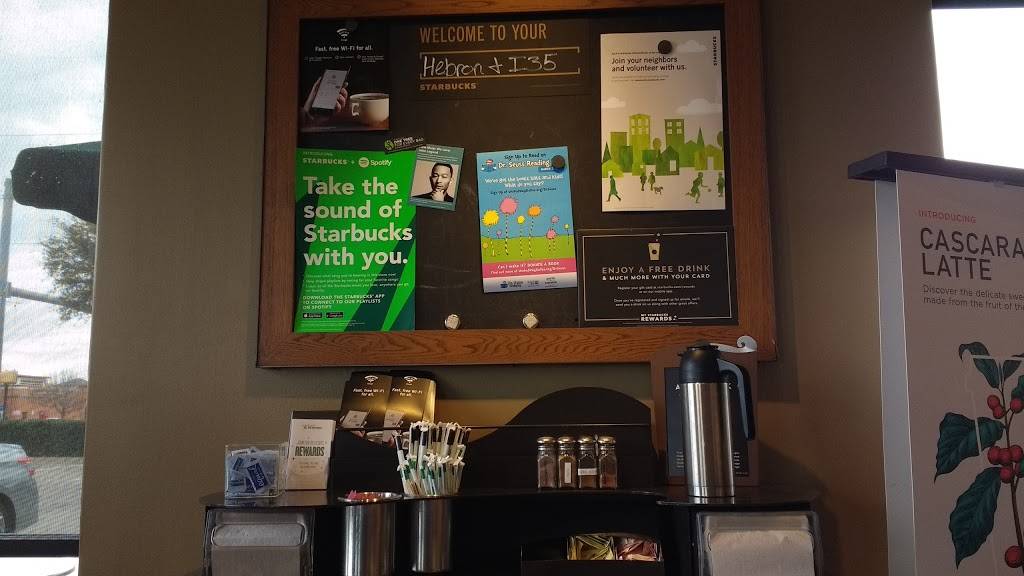 Starbucks | cafe | 721 Hebron Pkwy #101, Lewisville, TX 75057, USA | 2144889444 OR +1 214-488-9444