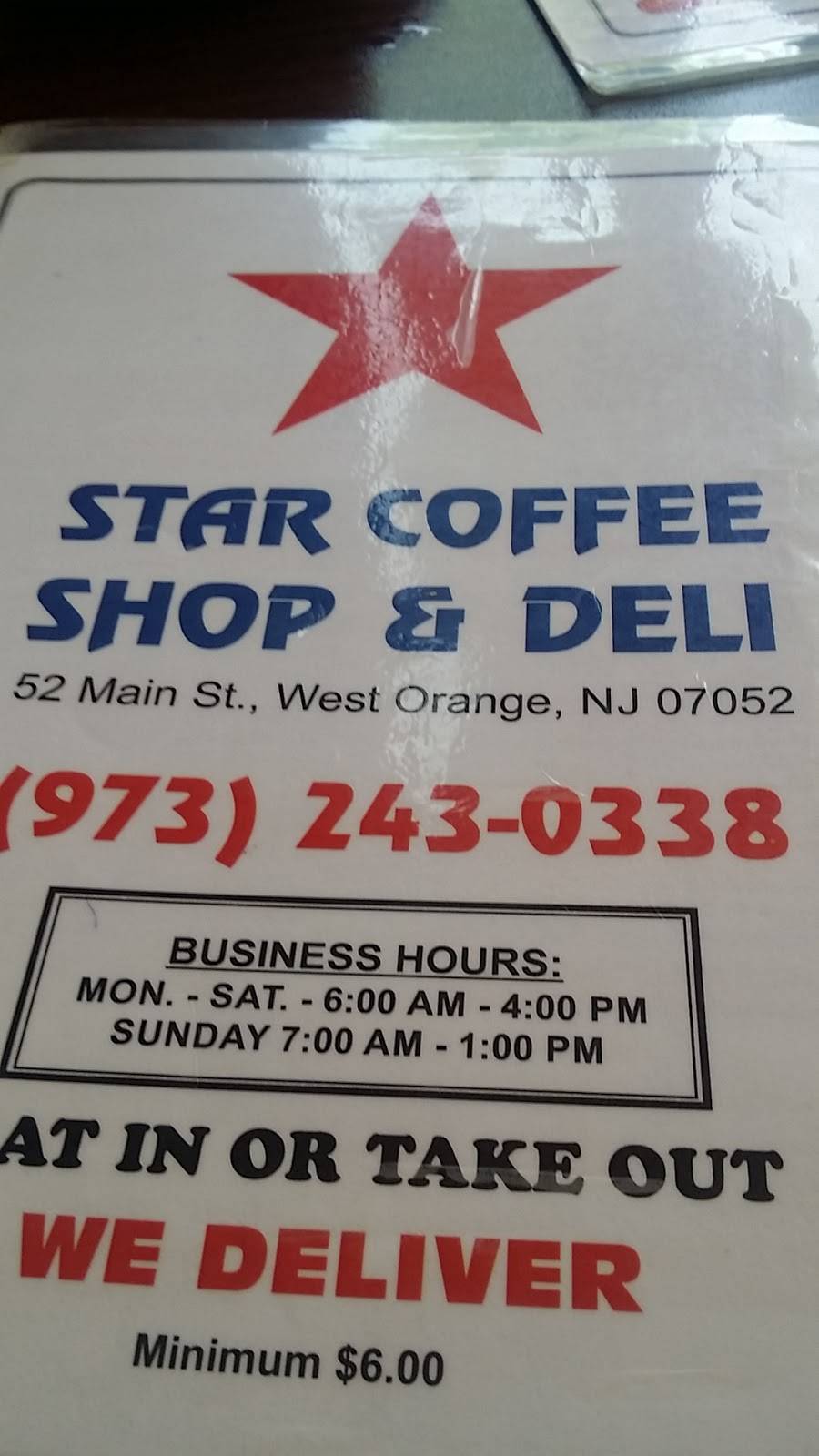 Star Coffee Shop & Deli | restaurant | 52 Main St, West Orange, NJ 07052, USA | 9732430338 OR +1 973-243-0338