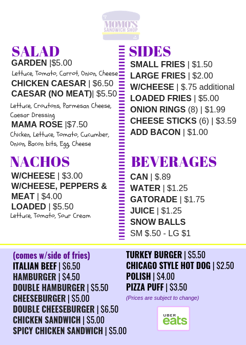 Momos Sandwich Shop | restaurant | 452 W 144th St, Riverdale, IL 60827, USA | 7088800347 OR +1 708-880-0347