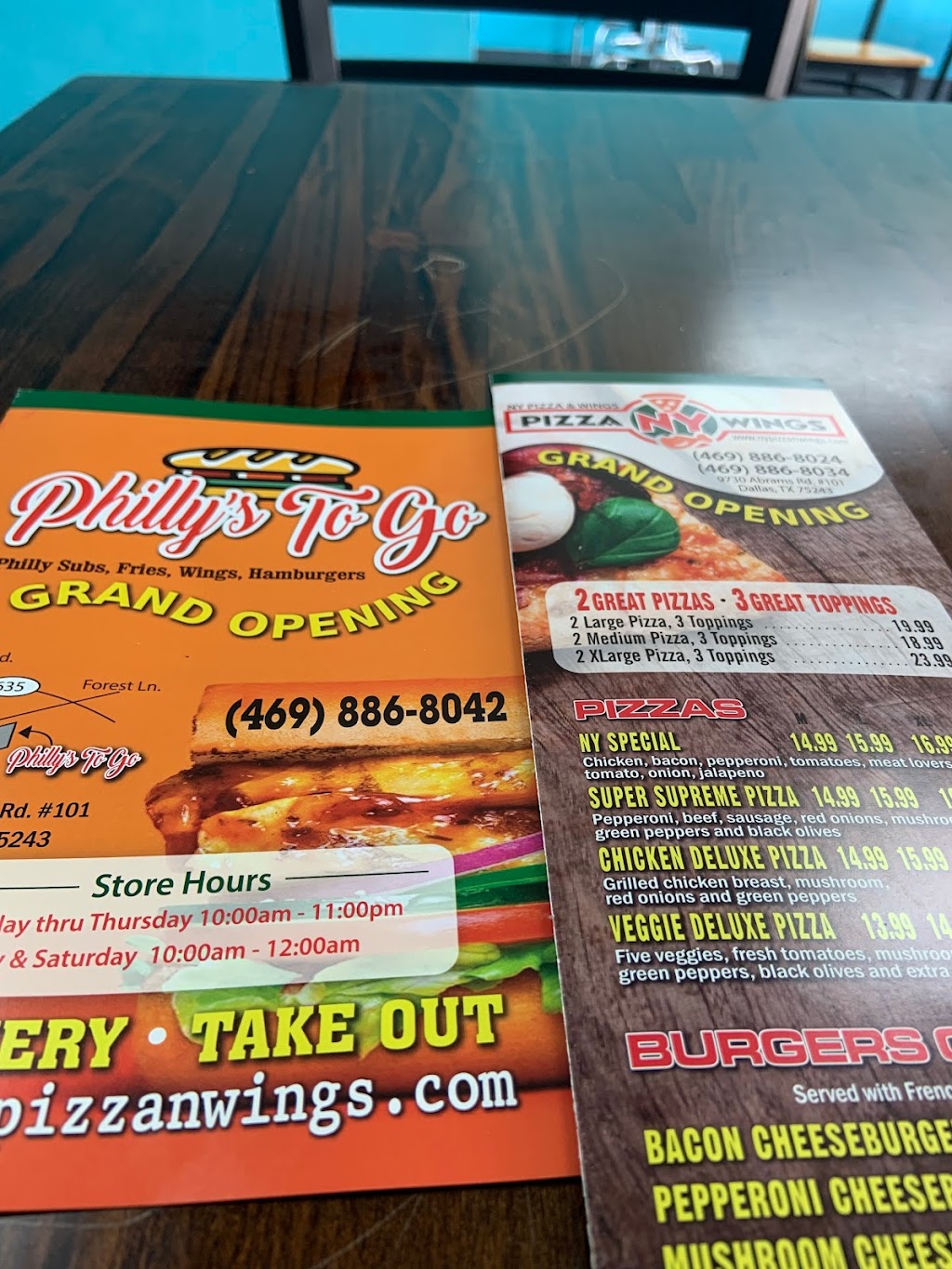 Ny pizza & wings | restaurant | 9730 Abrams Rd, Dallas, TX 75243, USA | 4698868024 OR +1 469-886-8024