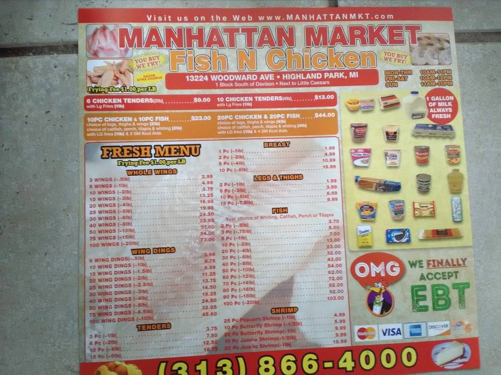 Manhattan Fish & Chicken Market | restaurant | 13224 Woodward Ave, Highland Park, MI 48203, USA | 3138664000 OR +1 313-866-4000