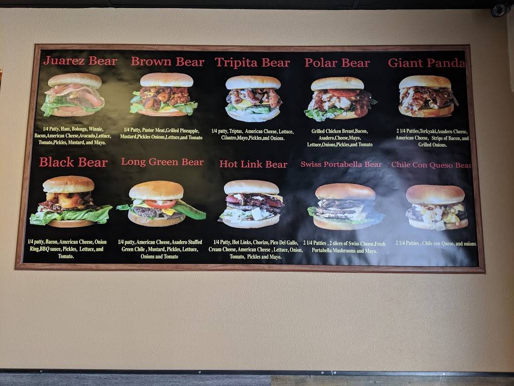 Fat Bear Burgers & Tacos | restaurant | 4854 N Mesa St UNIT 102, El Paso, TX 79912, USA | 9153040206 OR +1 915-304-0206